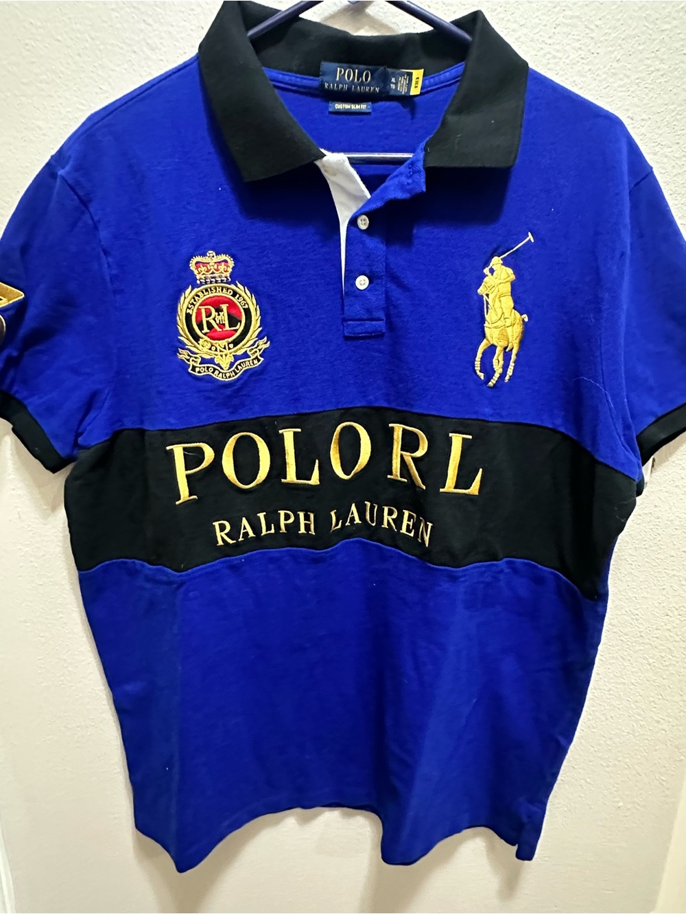 Ralph Lauren Polo RL Blue and Black with Yellow Embroidery